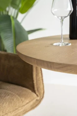 Houten Bijzettafels-Eleonora Florent Rond Bijzettafel Lichtbruin