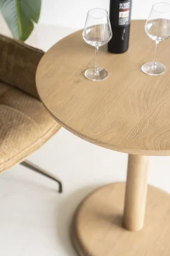 Houten Bijzettafels-Eleonora Florent Rond Bijzettafel Lichtbruin