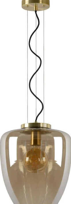 Glazen Hanglampen|Glazen Hanglampen-Lucide Florien Hanglamp Goud