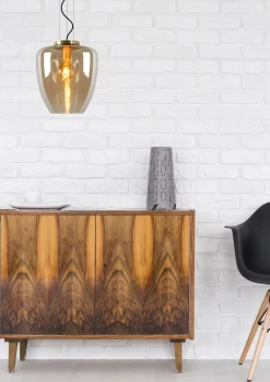 Glazen Hanglampen|Glazen Hanglampen-Lucide Florien Hanglamp Goud
