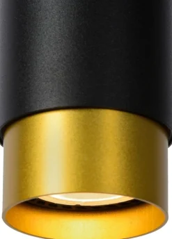 Hanglampen|Hanglampen-Lucide Floris Hanglamp Zwart, Goud