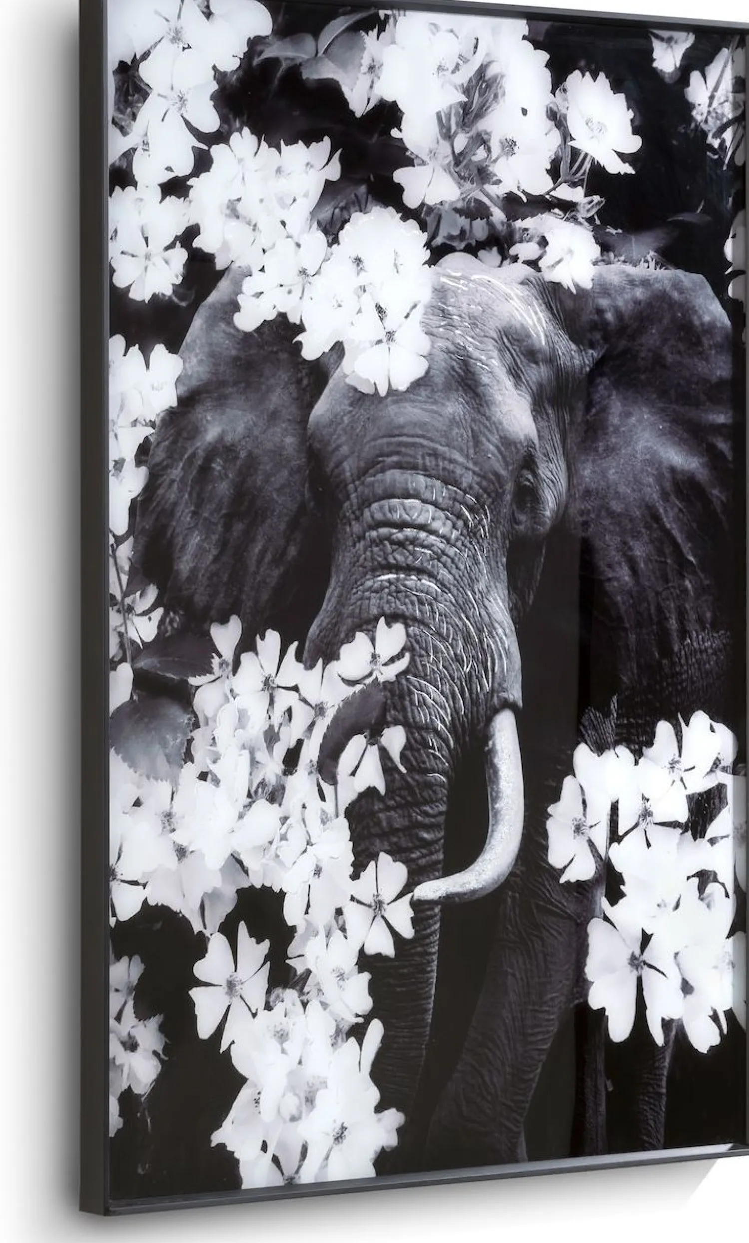 Wanddecoraties-COCO maison Flower Elephant Wanddecoratie Zwart, Grijs, Wit