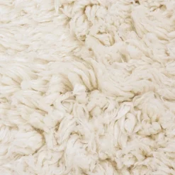 Vloerkleden|Wollen Vloerkleden-HKLIVING Fluffy Square Vloerkleed Natural Cream, Oranje