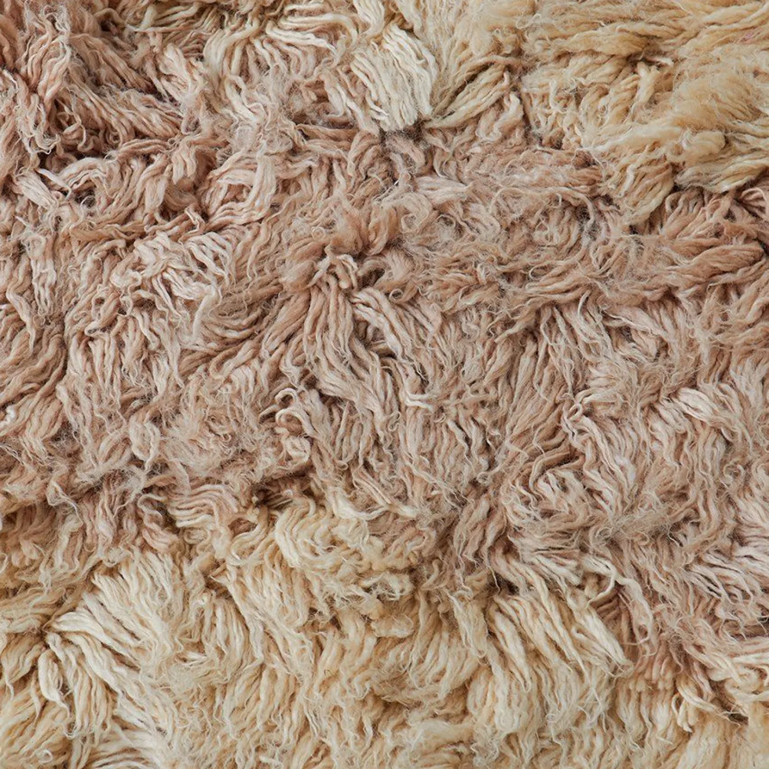 Vloerkleden|Wollen Vloerkleden-HKLIVING Fluffy Square Vloerkleed Natural, Roze
