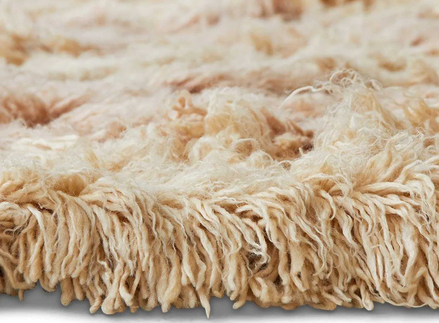 Vloerkleden|Wollen Vloerkleden-HKLIVING Fluffy Square Vloerkleed Natural, Roze