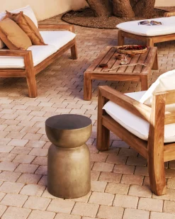 Tuinstoelen-Kave Home Forcanera Outdoor Fauteuil Wit
