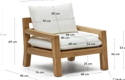 Tuinstoelen-Kave Home Forcanera Outdoor Fauteuil Wit