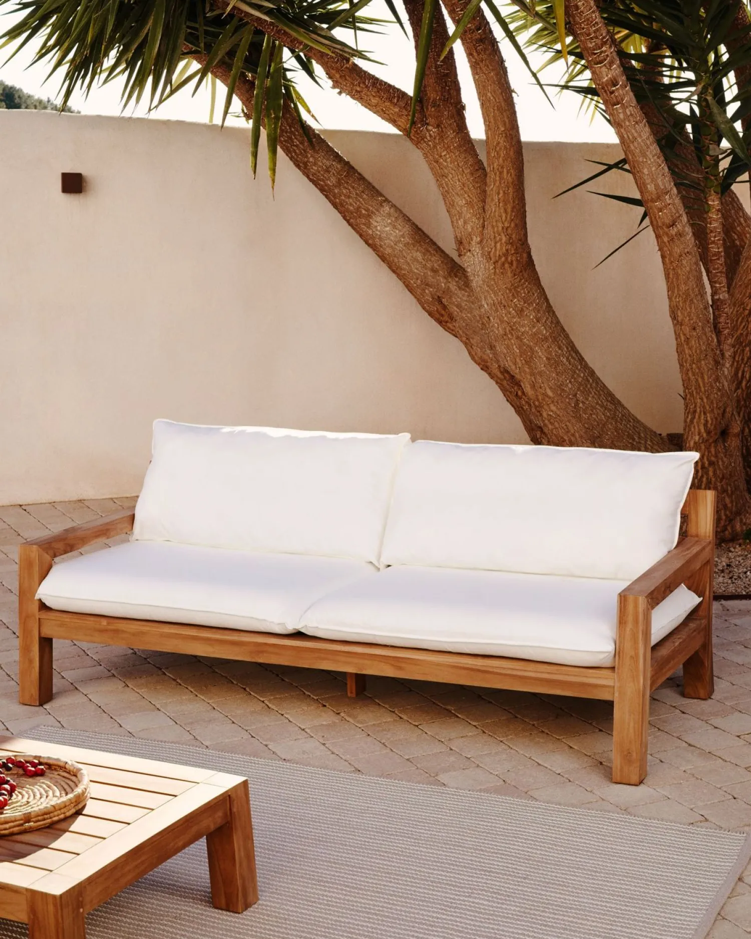 Tuinbanken|Zitbanken-Kave Home Forcanera Tuinbank Beige, Bruin