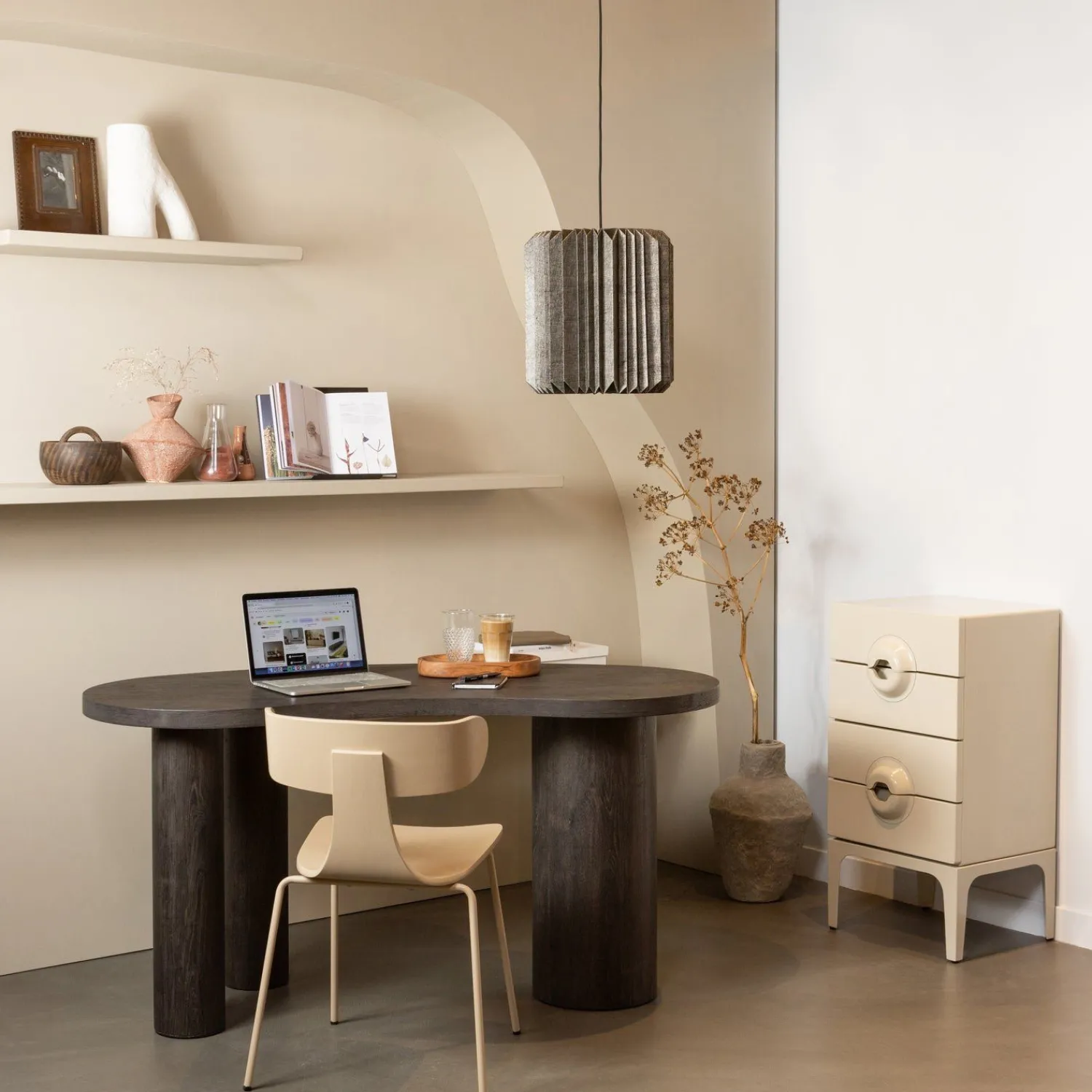 Eetkamerstoelen Zonder Armleuning-WOOOD Form Eetkamerstoel Sand