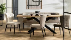 Stoffen Eetkamerbanken-Feelings Wonen Fourty 170 Eetkamerbank Toffee