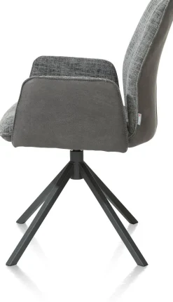 Eetkamerstoelen Met Armleuning-XOOON Franky Draaibaar Eetkamerstoel Off Black