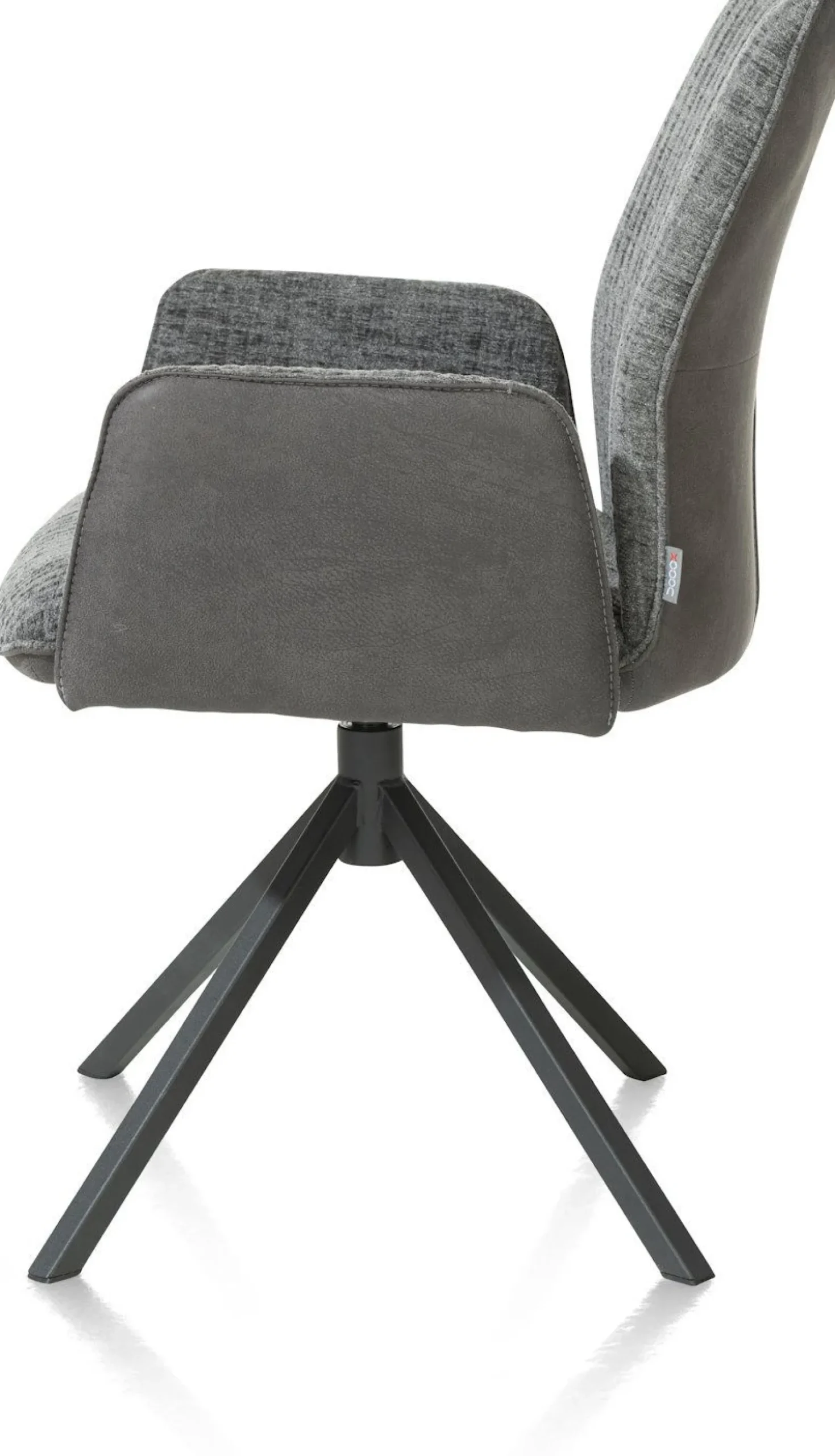 Eetkamerstoelen Met Armleuning-XOOON Franky Draaibaar Eetkamerstoel Off Black