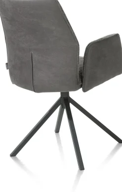 Eetkamerstoelen Met Armleuning-XOOON Franky Draaibaar Eetkamerstoel Off Black