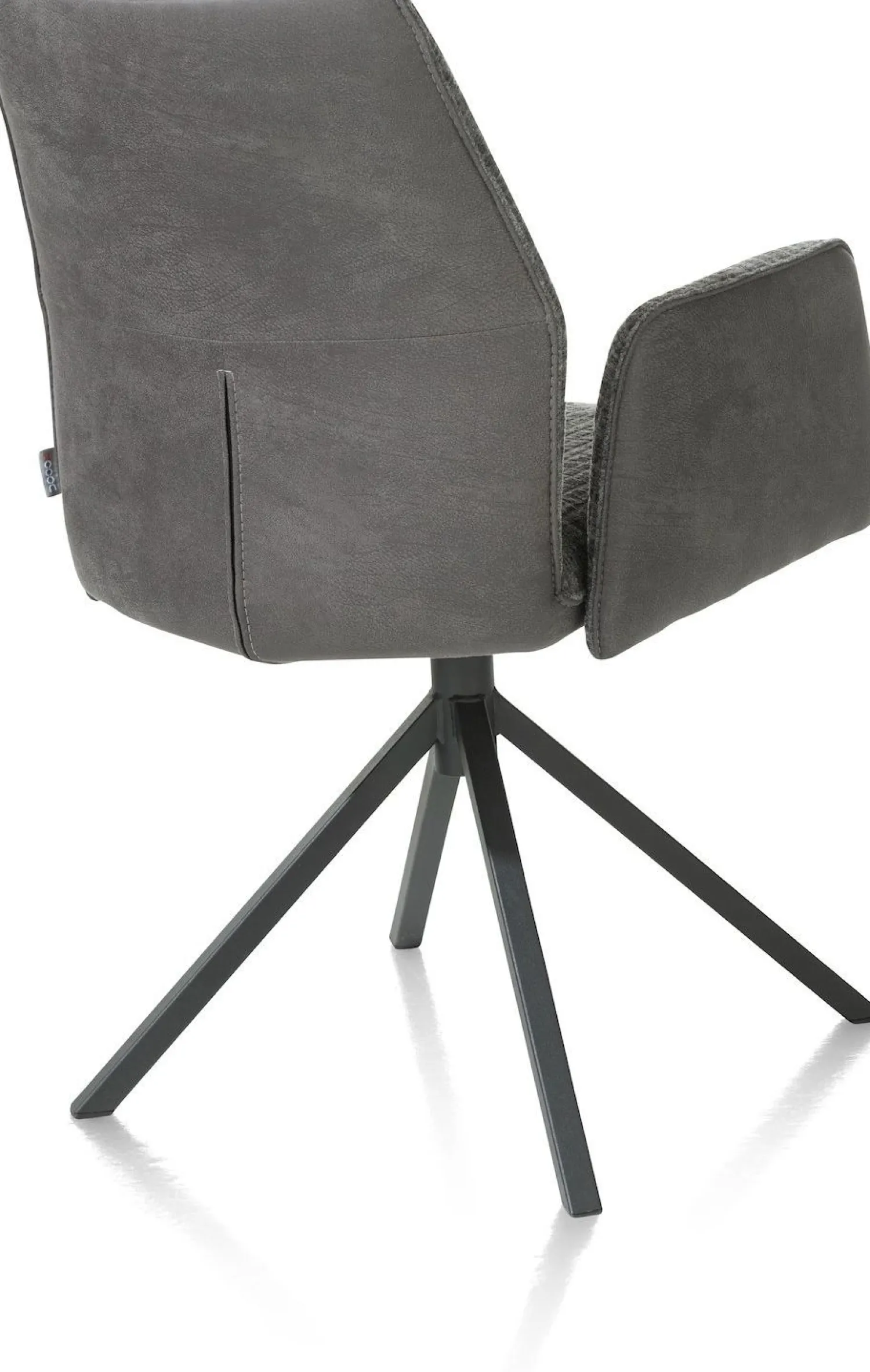 Eetkamerstoelen Met Armleuning-XOOON Franky Draaibaar Eetkamerstoel Off Black