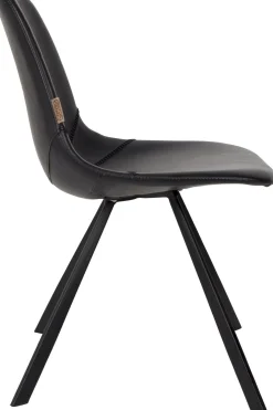 Kuipstoelen|Eetkamerstoelen Zonder Armleuning-Dutchbone Franky Eetkamerstoel Black
