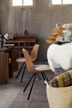 Kuipstoelen|Eetkamerstoelen Zonder Armleuning-Dutchbone Franky Eetkamerstoel Brown