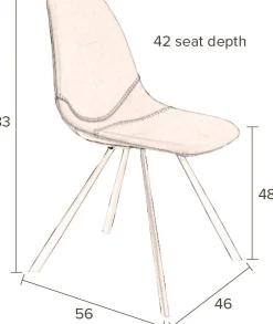 Kuipstoelen|Eetkamerstoelen Zonder Armleuning-Dutchbone Franky Eetkamerstoel Brown