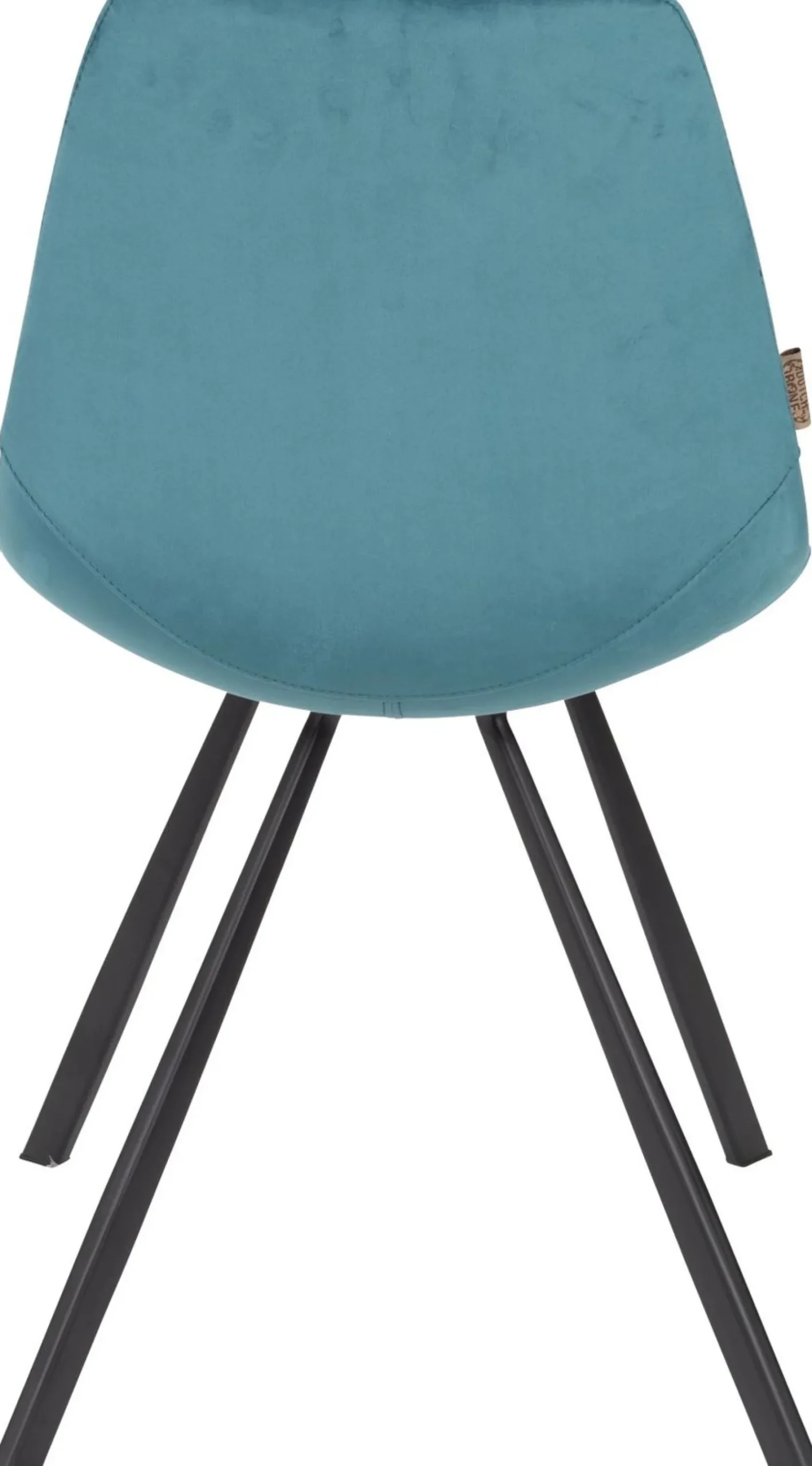 Eetkamerstoelen Zonder Armleuning|Kuipstoelen-Dutchbone Franky Velvet Eetkamerstoel Petrol