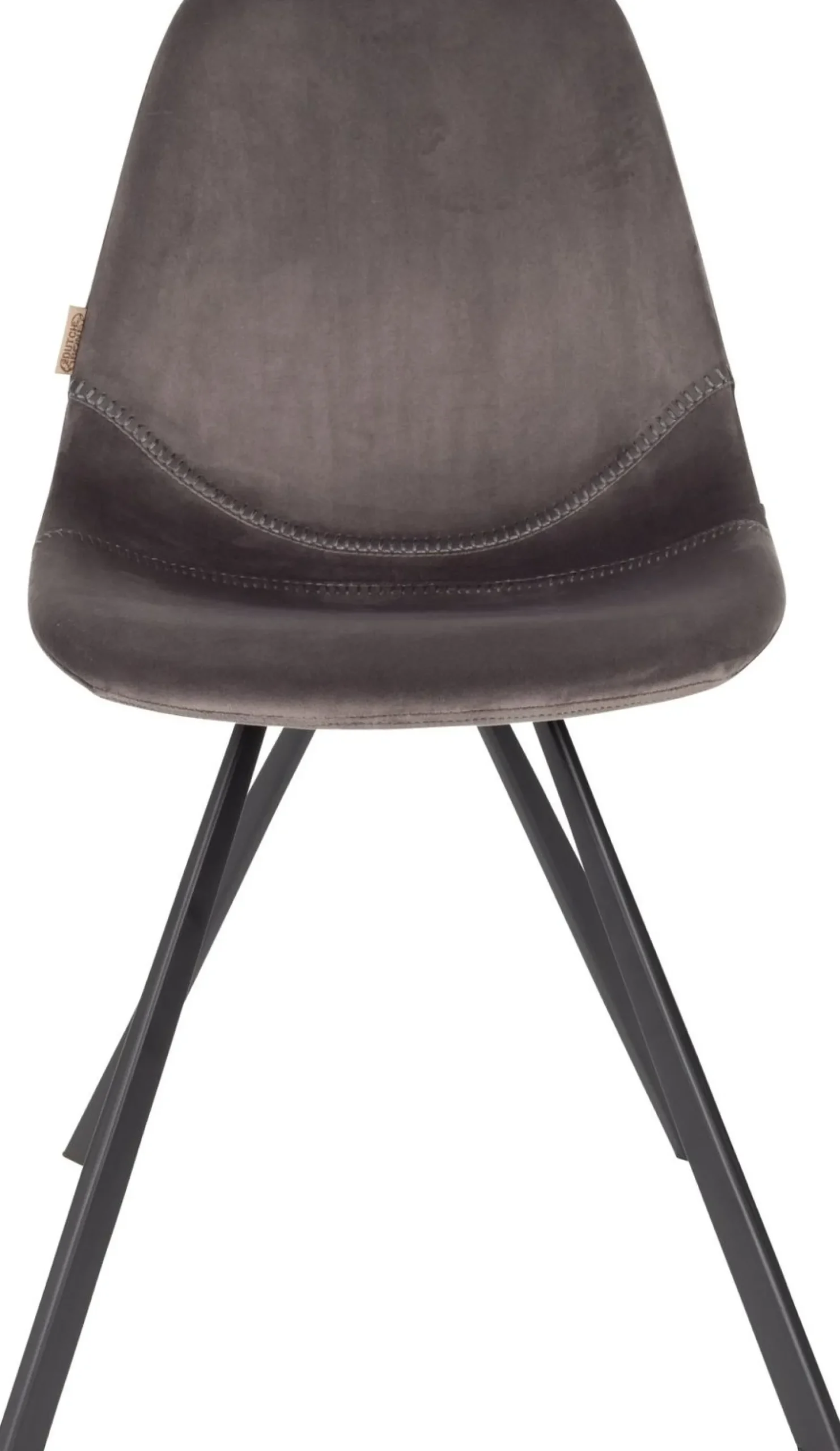 Kuipstoelen|Eetkamerstoelen Zonder Armleuning-Dutchbone Franky Velvet Eetkamerstoel Grey