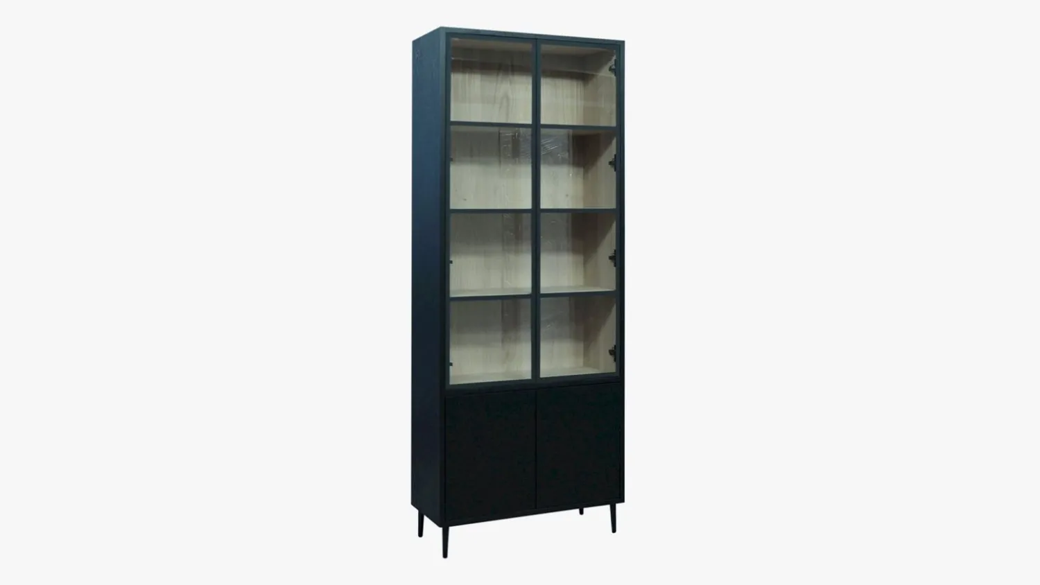 Vitrinekasten|Buffetkasten-Eijerkamp Collectie Freddo Vitrinekast Zwart