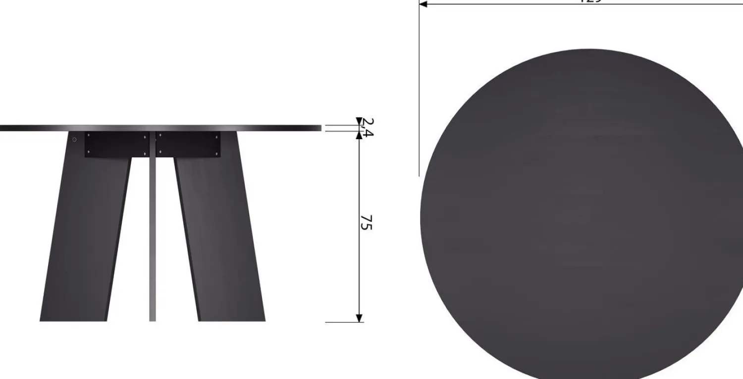 Houten Eettafels|Ronde Eettafels-WOOOD Fries Eettafel Blacknight