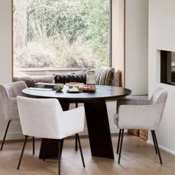 Houten Eettafels|Ronde Eettafels-WOOOD Fries Eettafel Blacknight