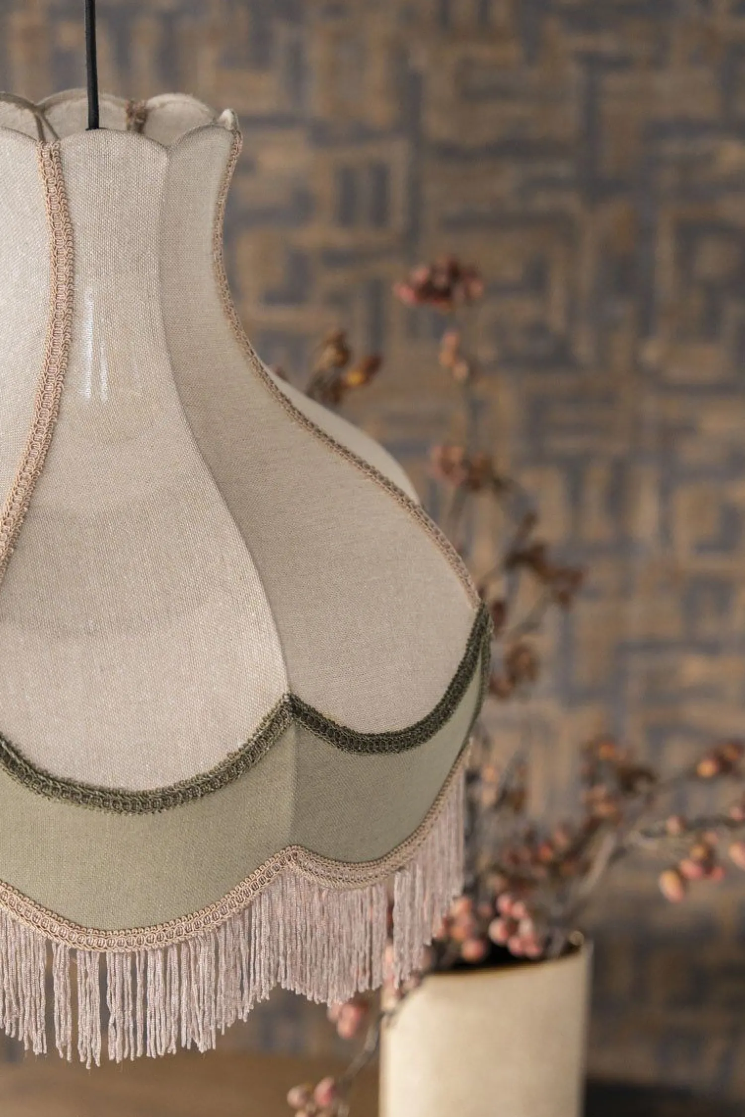 Hanglampen|Hanglampen-By Boo Fringaloo Hanglamp Naturel, Groen, Roze