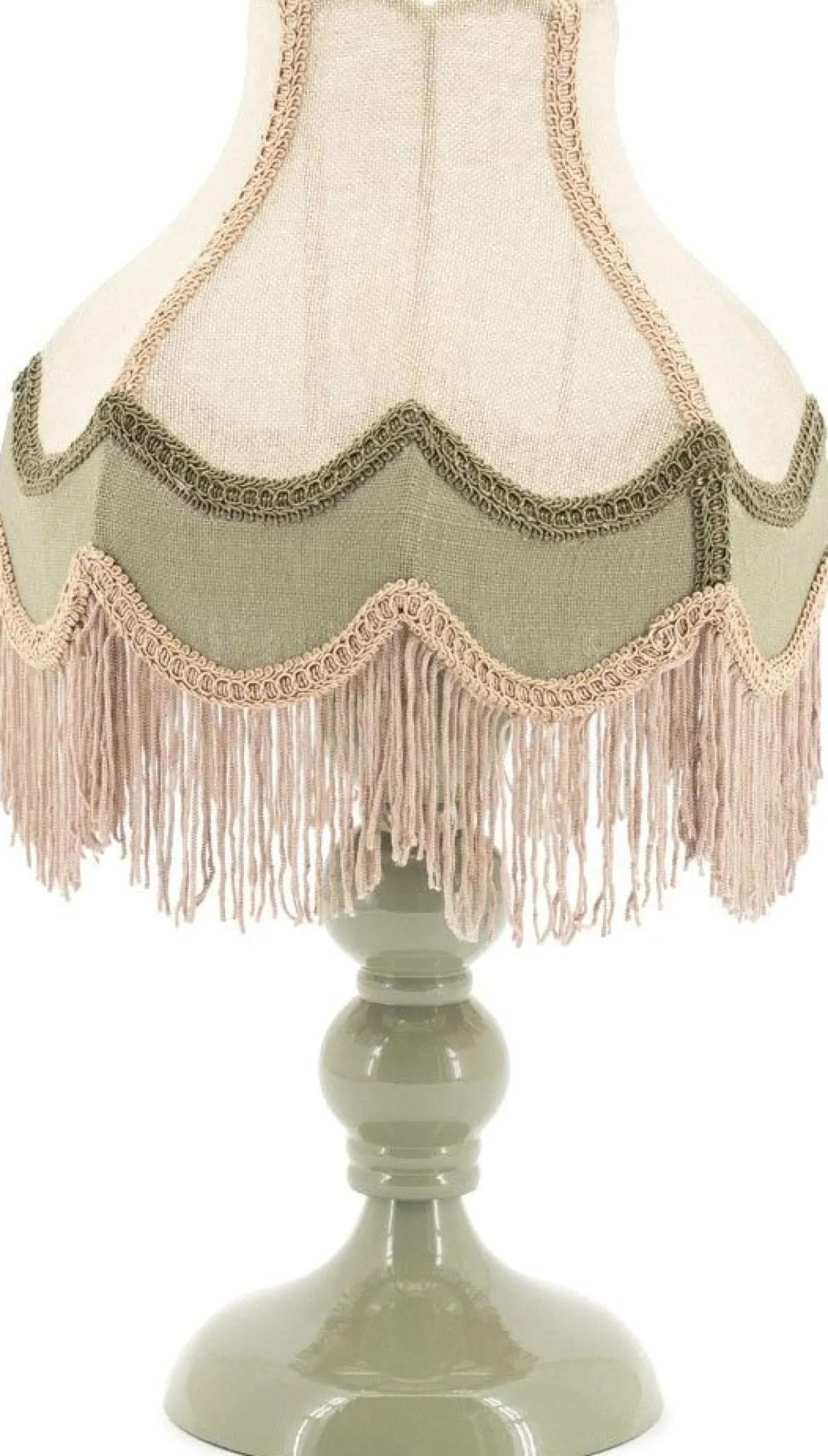 Tafellampen|Tafellampen-By Boo Fringaloo Tafellamp Naturel, Groen, Roze