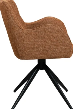 Draaibare Eetkamerstoelen|Eetkamerstoelen Met Armleuning-Eijerkamp Collectie Gabriel Eetkamerstoel Cognac