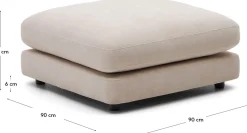 Hockers|Poefs-Kave Home Gala Hocker Beige
