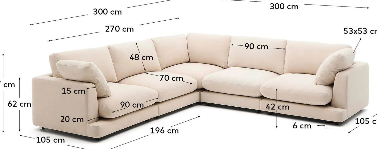 Hoekbanken-Kave Home Gala Hoekbank Beige