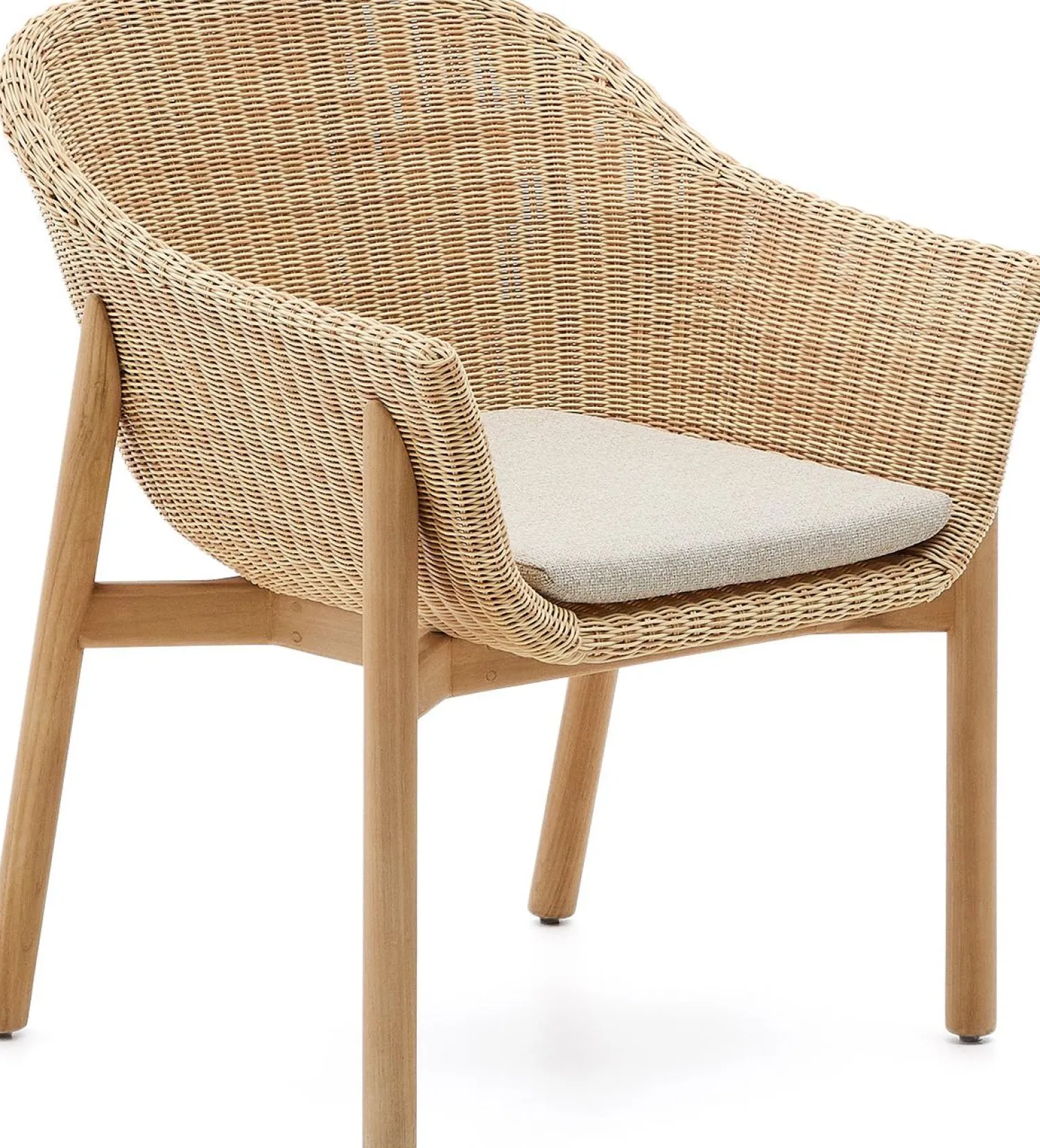 Tuinstoelen|Eetkamerstoelen Met Armleuning-Kave Home Galea Tuinstoel Beige, Naturel