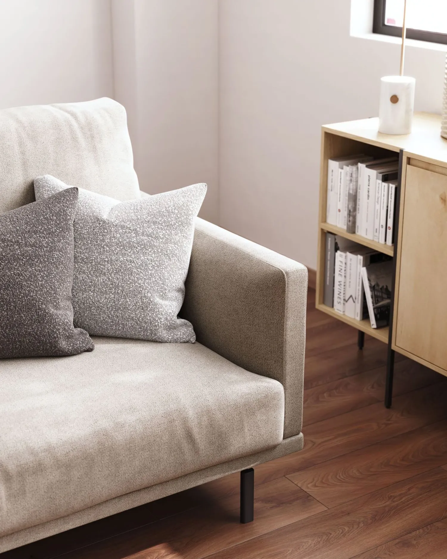 Zitbanken-Kave Home Galene 2-Zitsbank Beige, Grijs