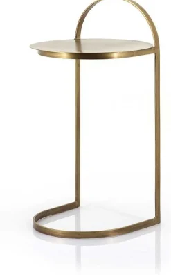 Industriële Bijzettafels|Ronde Bijzettafels-By Boo Garcon Bijzettafel Goud