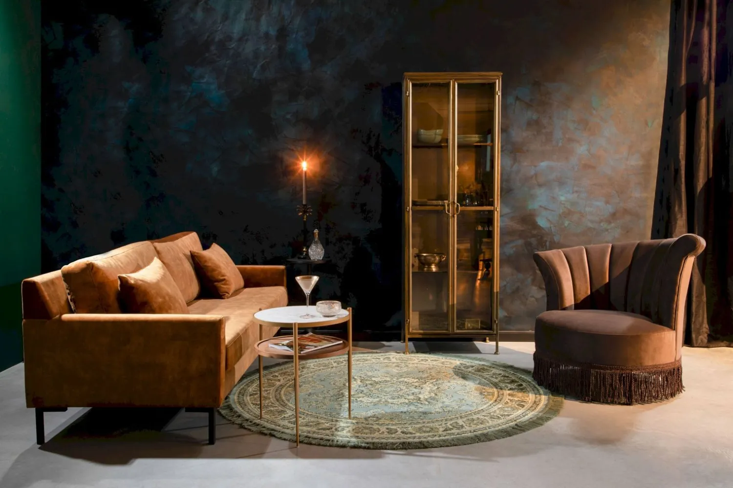 Vitrinekasten-Dutchbone Gertlush Vitrinekast Antique Brass