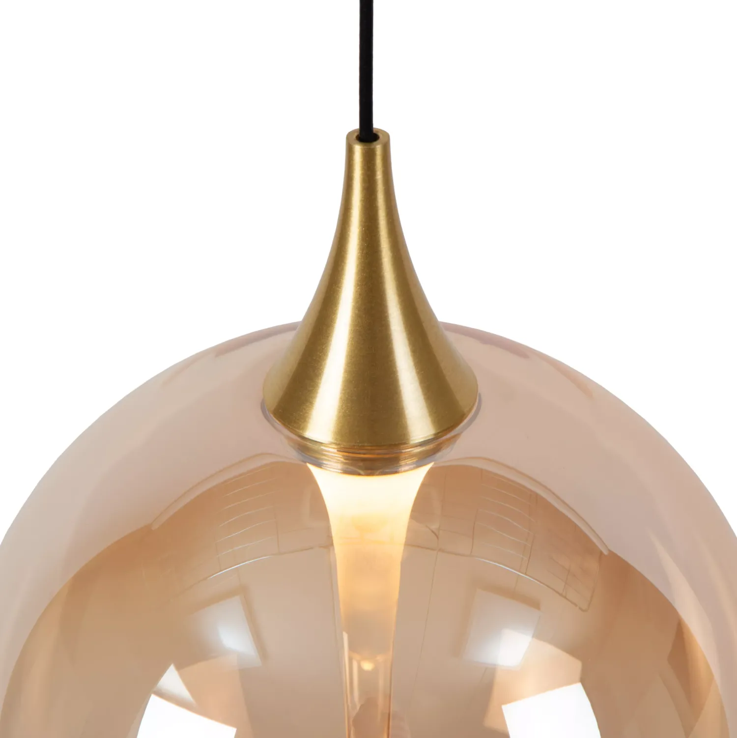Glazen Hanglampen|Glazen Hanglampen-Lucide Gisela Hanglamp Amber