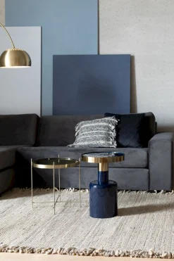 Ronde Bijzettafels-Zuiver Glam Bijzettafel Blauw