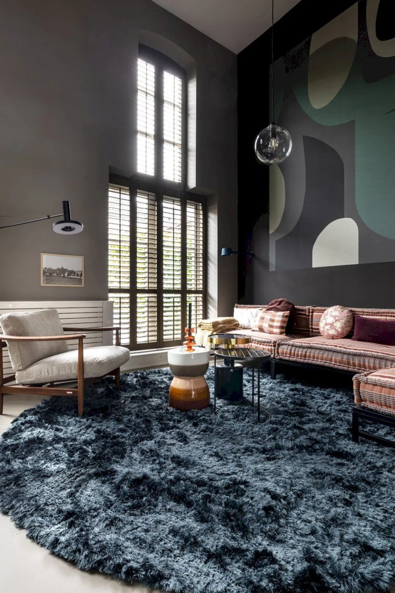 Ronde Bijzettafels-Zuiver Glam Bijzettafel Blauw