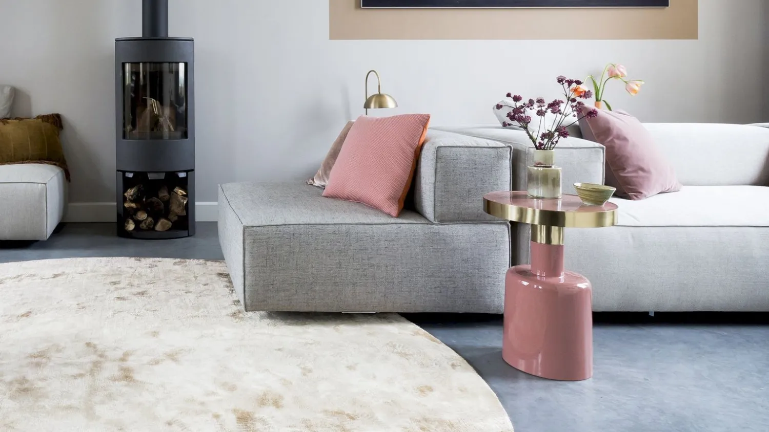 Ronde Bijzettafels-Zuiver Glam Bijzettafel Roze