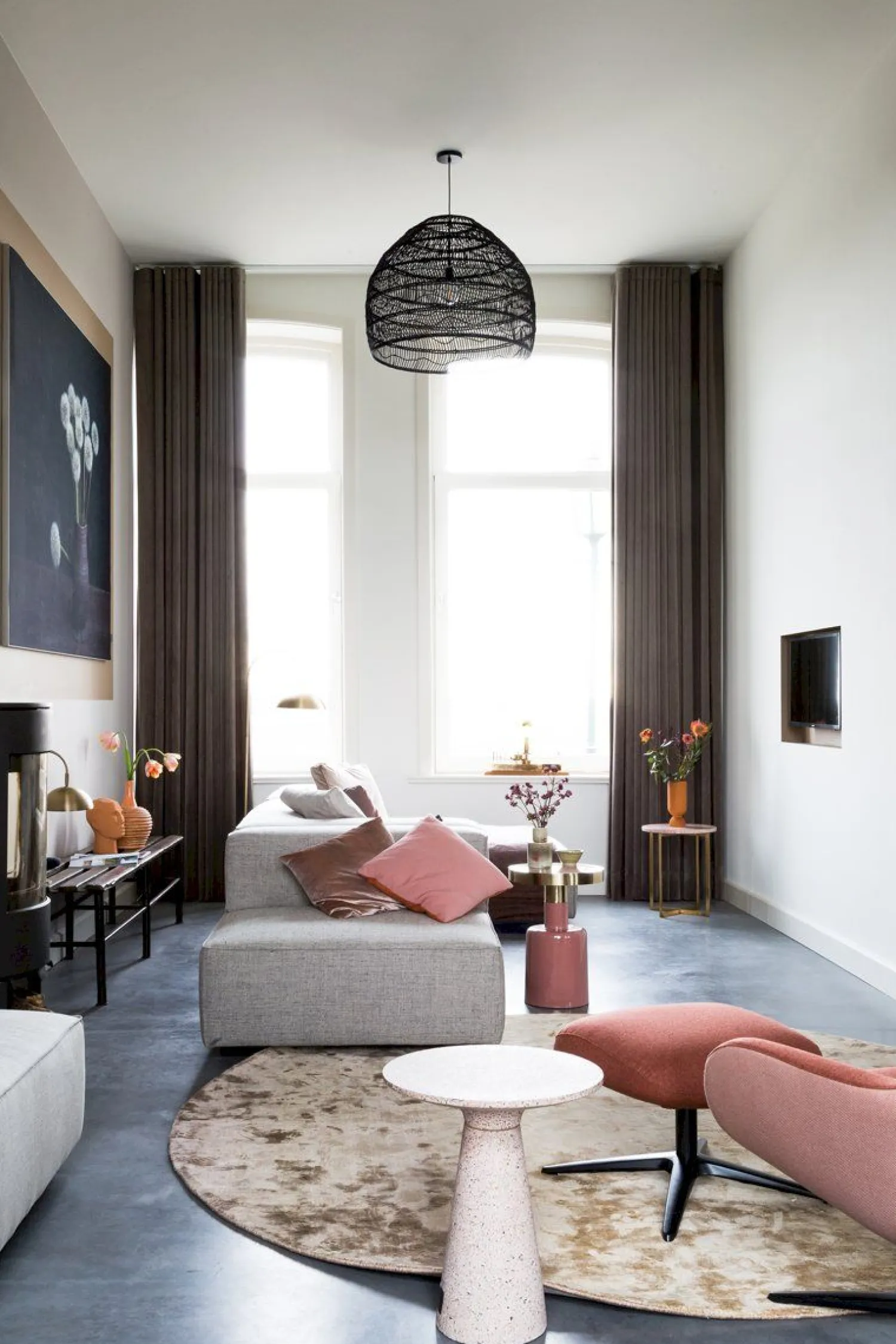 Ronde Bijzettafels-Zuiver Glam Bijzettafel Roze