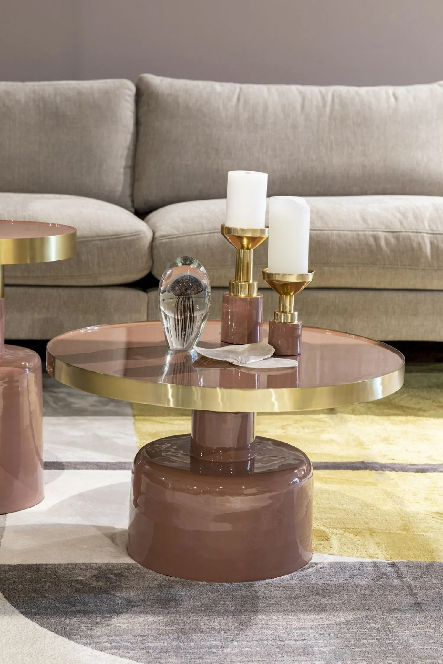 Ronde Salontafels-Zuiver Glam Salontafel Pink