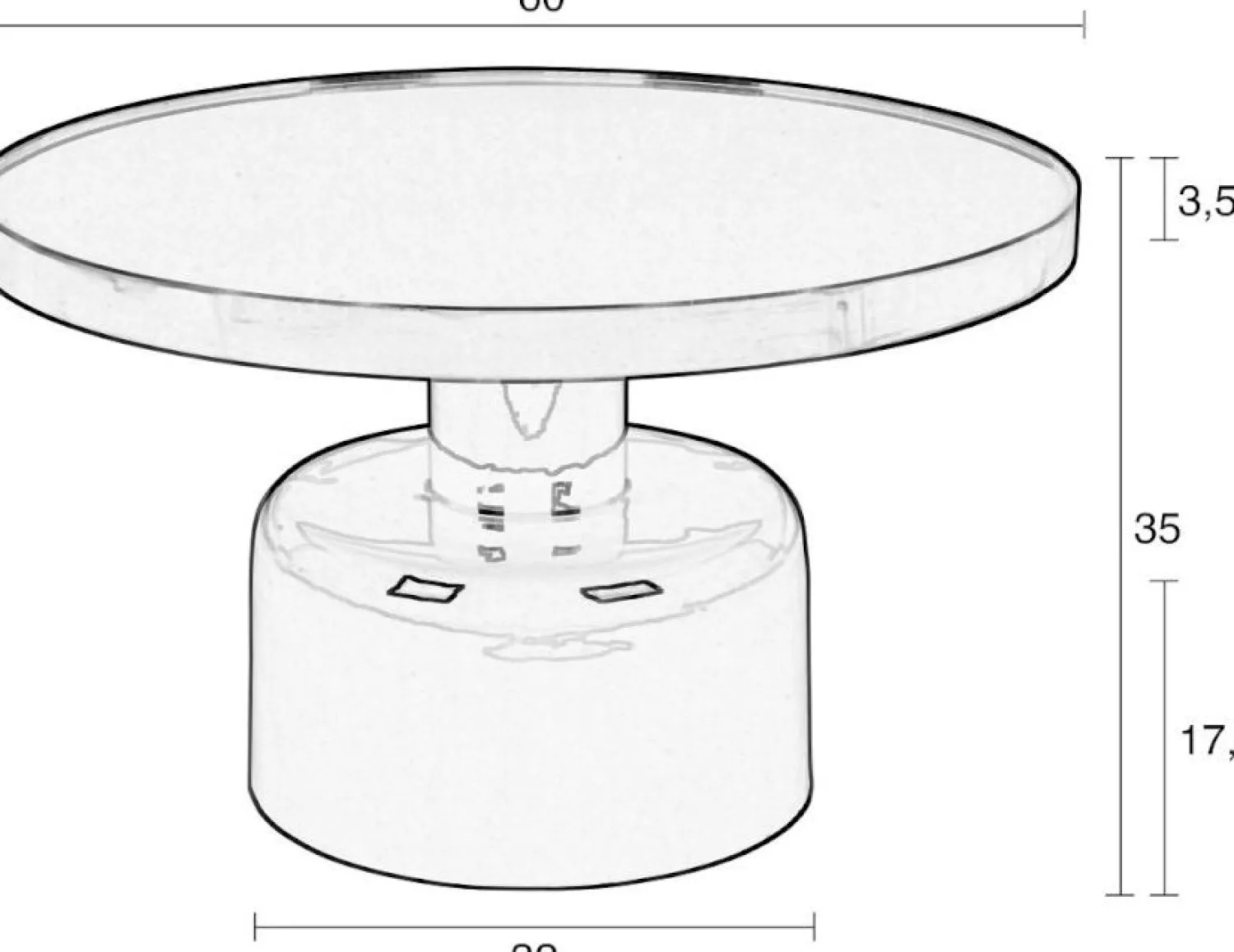 Ronde Salontafels-Zuiver Glam Salontafel White