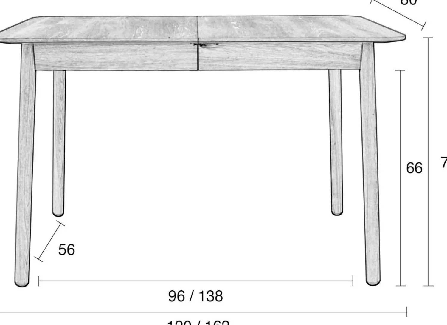 Houten Eettafels|Uitschuifbare Eettafels-Zuiver Glimps Eettafel Black