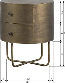 Opbergkasten|Opbergkasten-WOOOD Glossy Kast Antique Brass