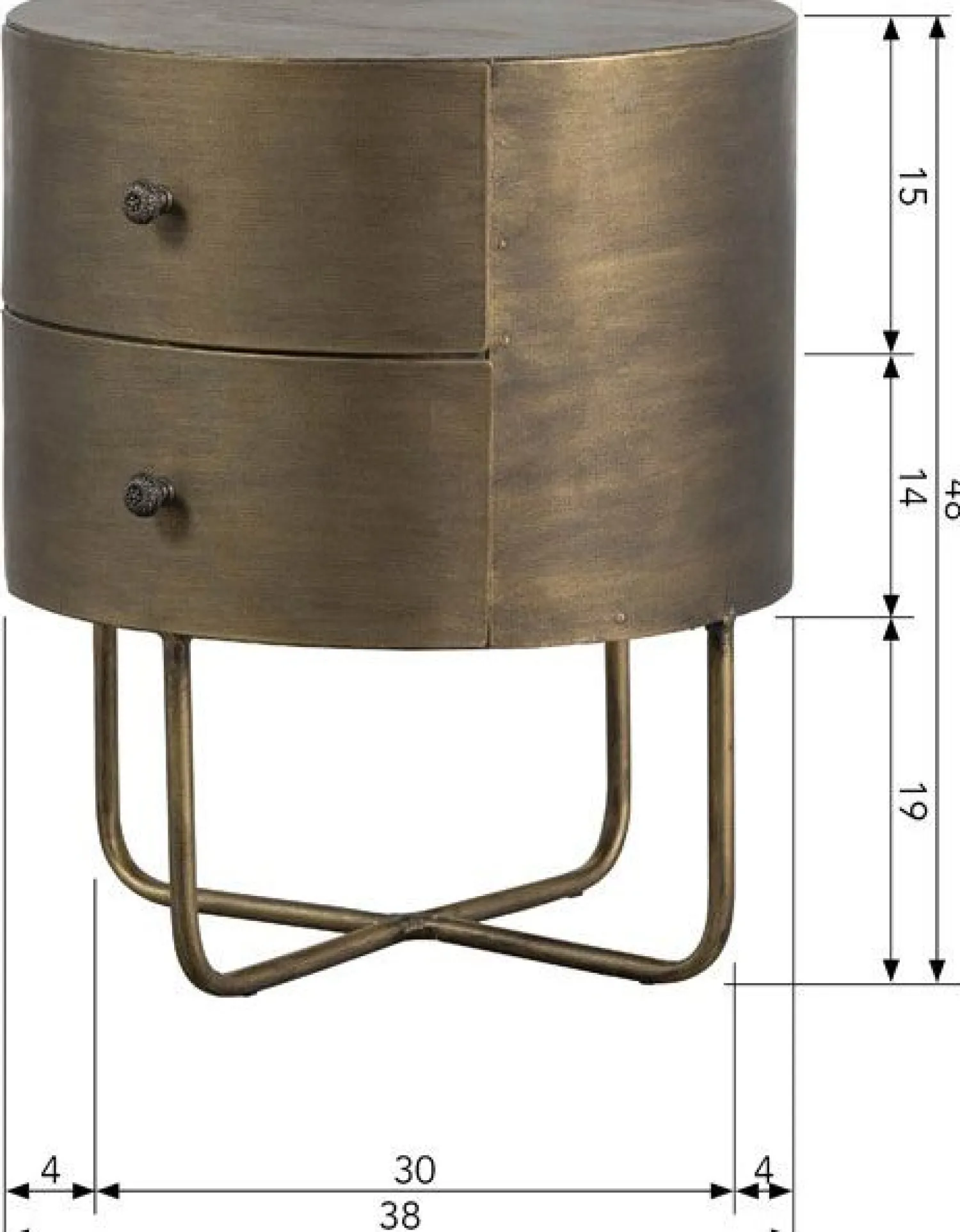 Opbergkasten|Opbergkasten-WOOOD Glossy Kast Antique Brass