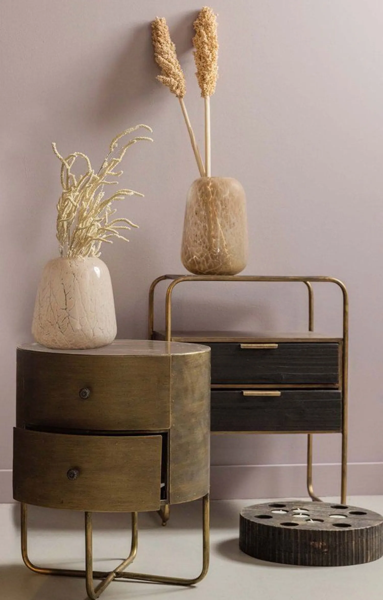 Opbergkasten|Opbergkasten-WOOOD Glossy Kast Antique Brass