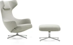 Leren Fauteuils|Design Fauteuils-Vitra Grand Repos Fauteuil Cement