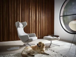 Leren Fauteuils|Design Fauteuils-Vitra Grand Repos Fauteuil Cement