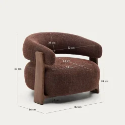 Design Fauteuils-Kave Home Granite Fauteuil Bruin