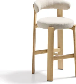 Stoffen Barkrukken-Kave Home Granite Hoog Barstoel Beige
